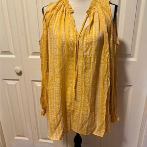 Yellow Floral Patterned Blouse